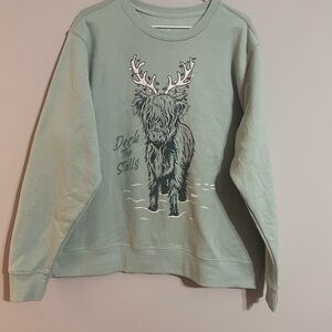 Women’s Holiday Highland Cow Graphic Sweatshirt XL NWOT